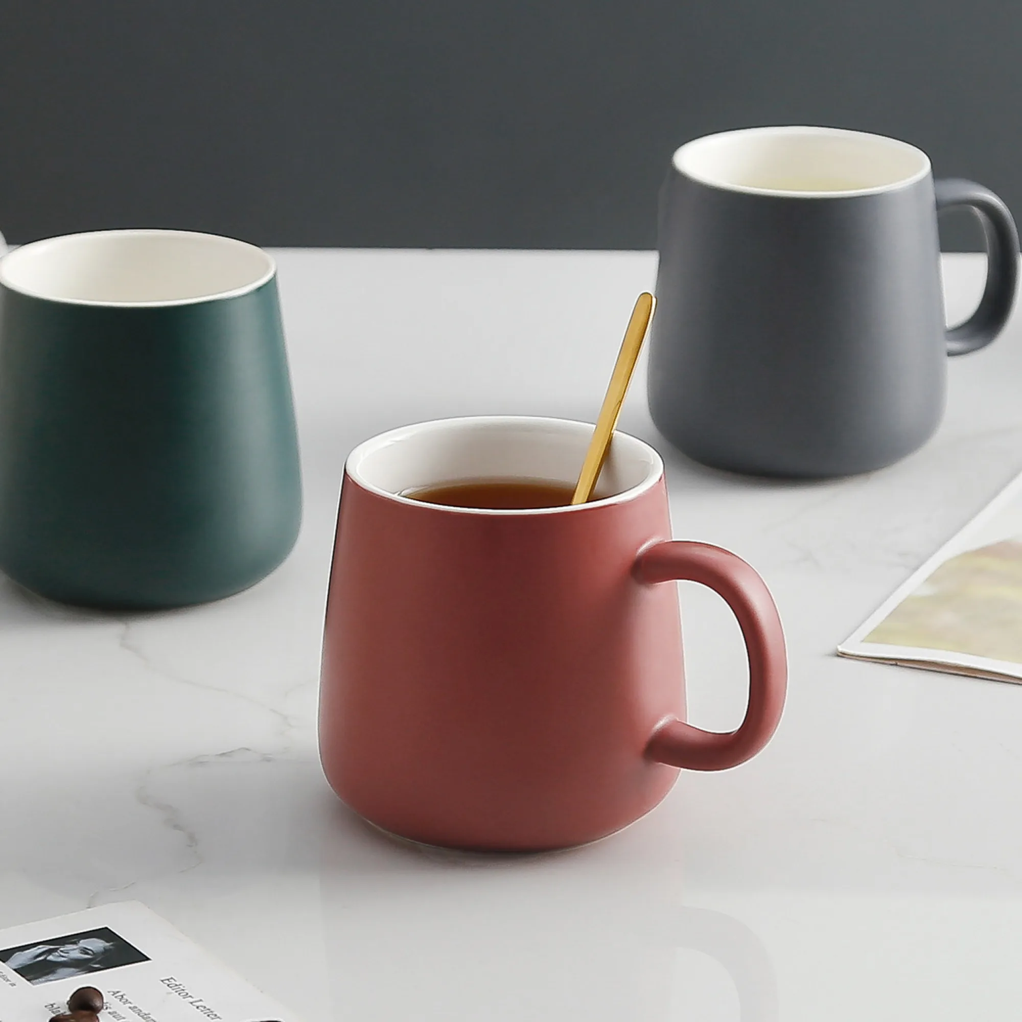 Ceramic Mug with Lid and Spoon Options thumbnail 4