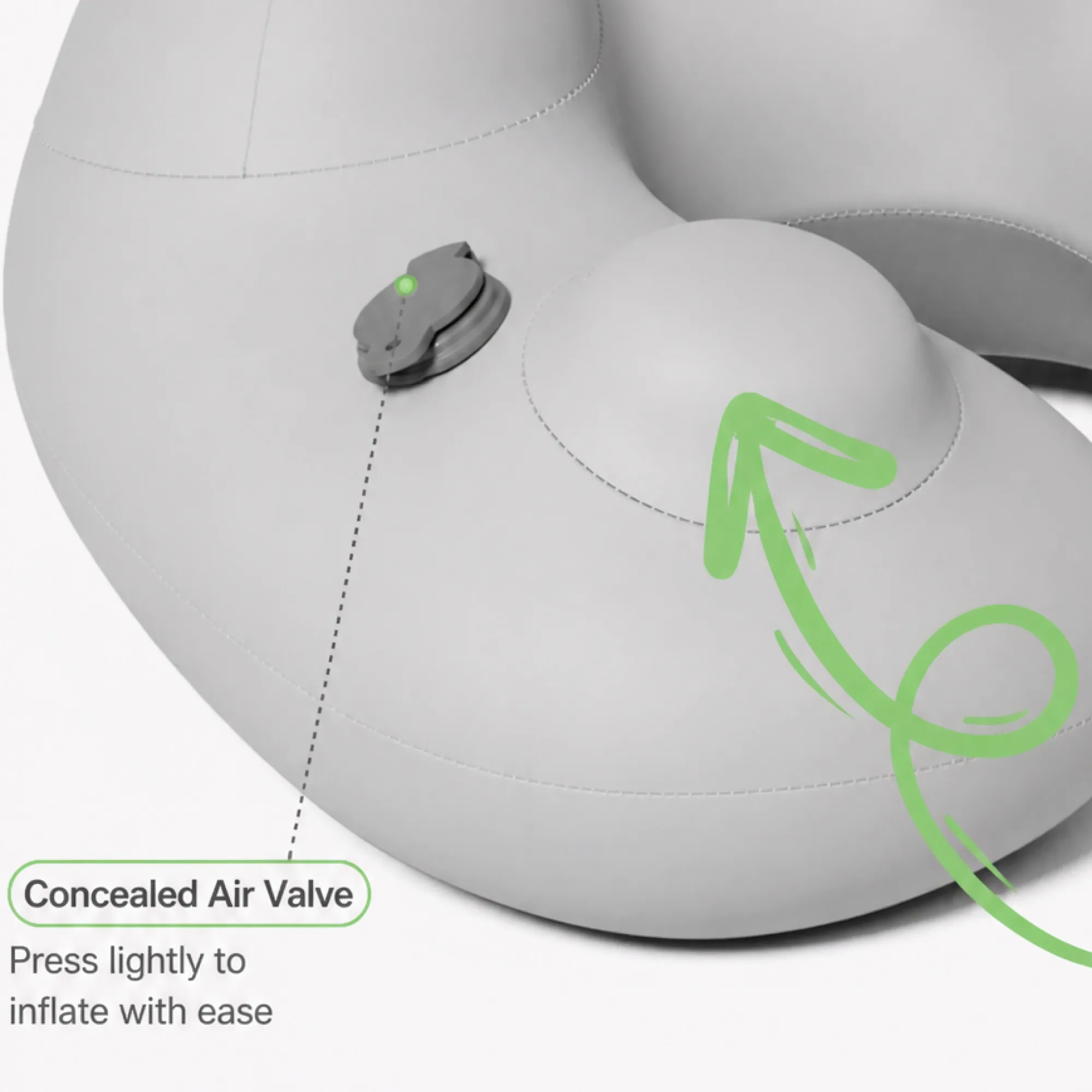 U-Shaped Neck Pillow with Press-to-Inflate Mechanism thumbnail 5