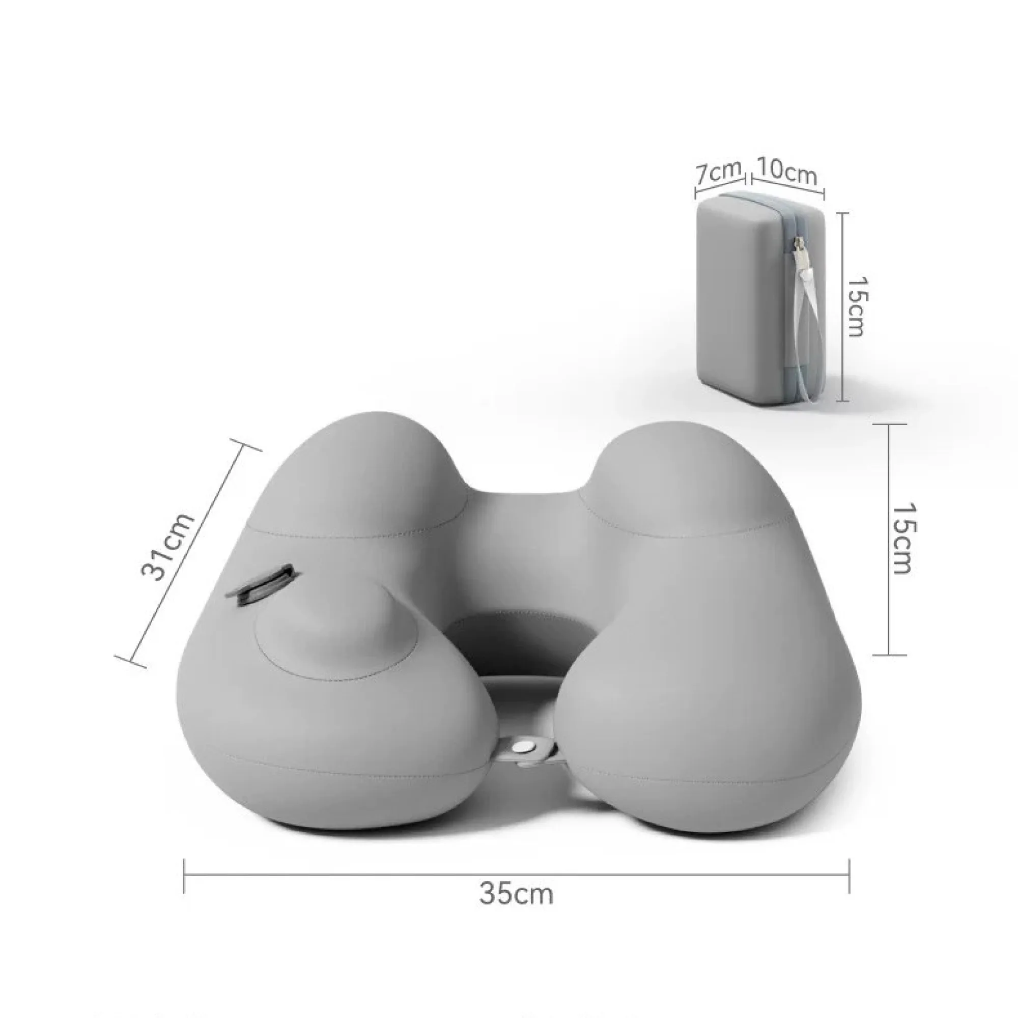 U-Shaped Neck Pillow with Press-to-Inflate Mechanism thumbnail 6