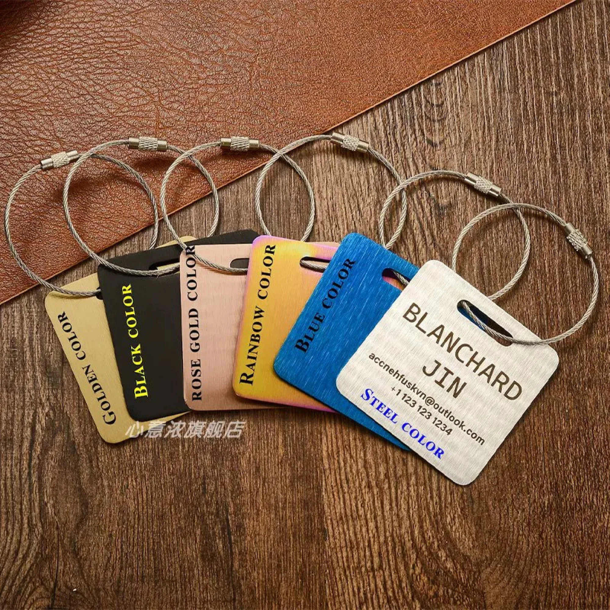 Stainless Steel Luggage Tag with Square and Rectangle Shapes thumbnail 5