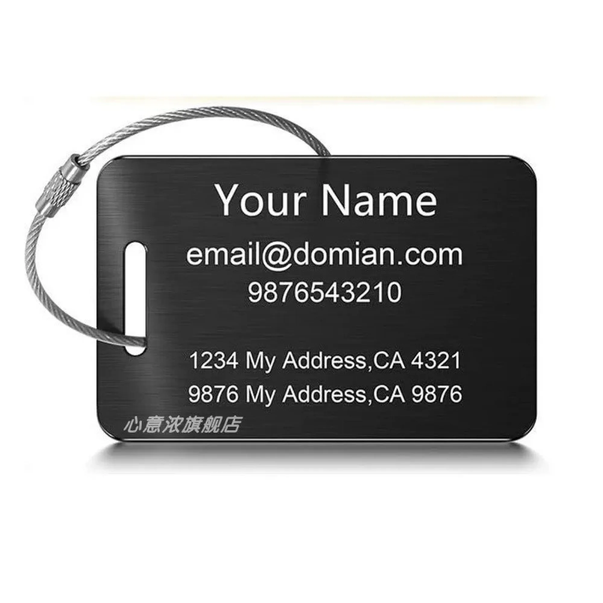 Stainless Steel Luggage Tag with Square and Rectangle Shapes thumbnail 17