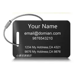 Stainless Steel Luggage Tag with Square and Rectangle Shapes thumbnail 17