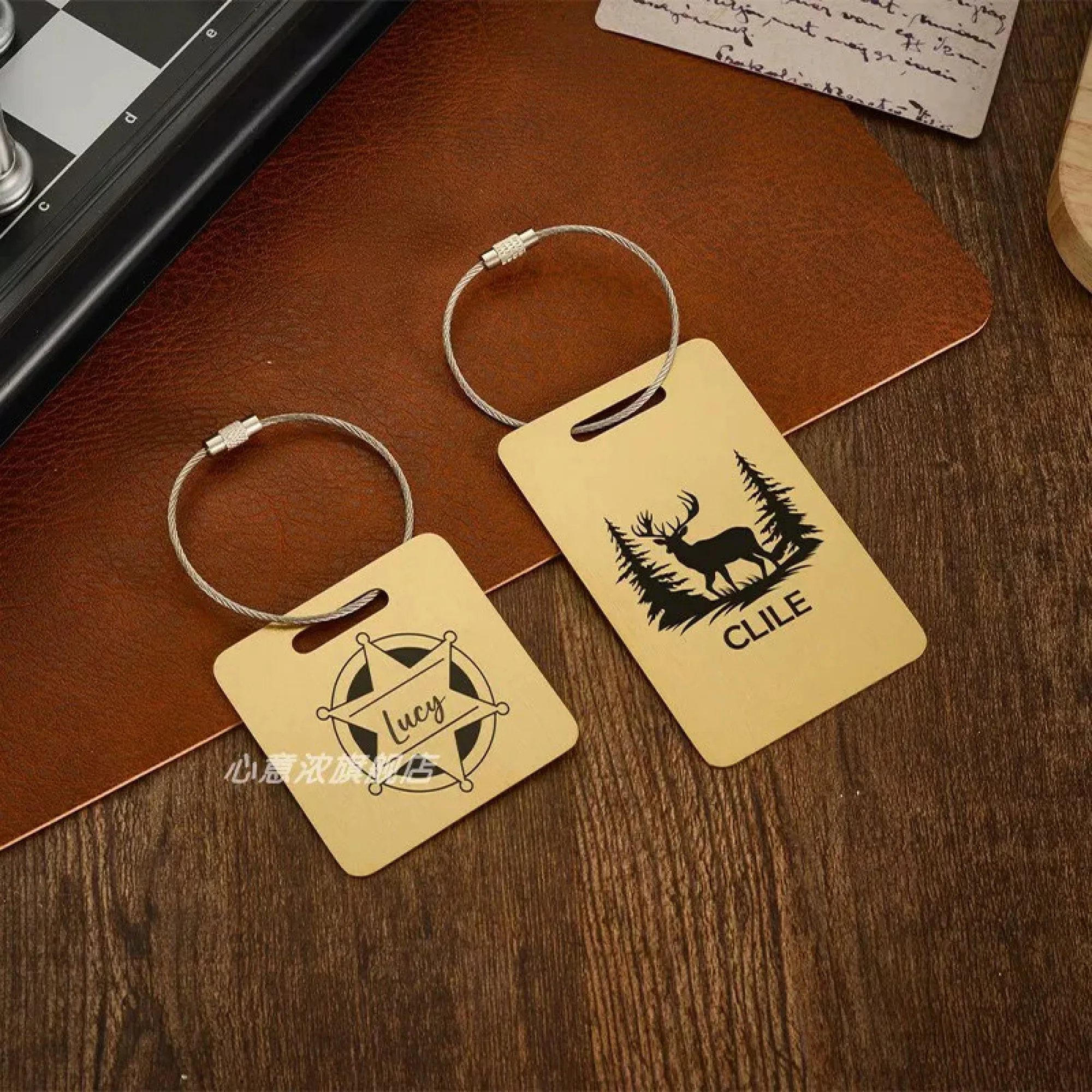 Stainless Steel Luggage Tag with Square and Rectangle Shapes thumbnail 6