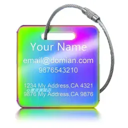 Stainless Steel Luggage Tag with Square and Rectangle Shapes thumbnail 13