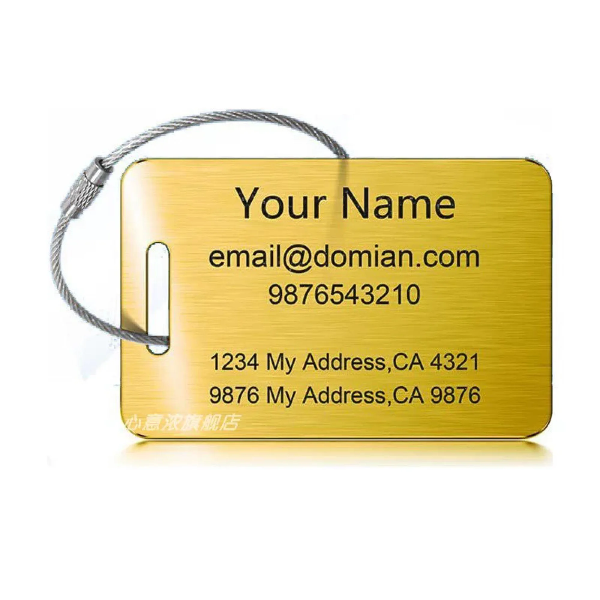 Stainless Steel Luggage Tag with Square and Rectangle Shapes thumbnail 15