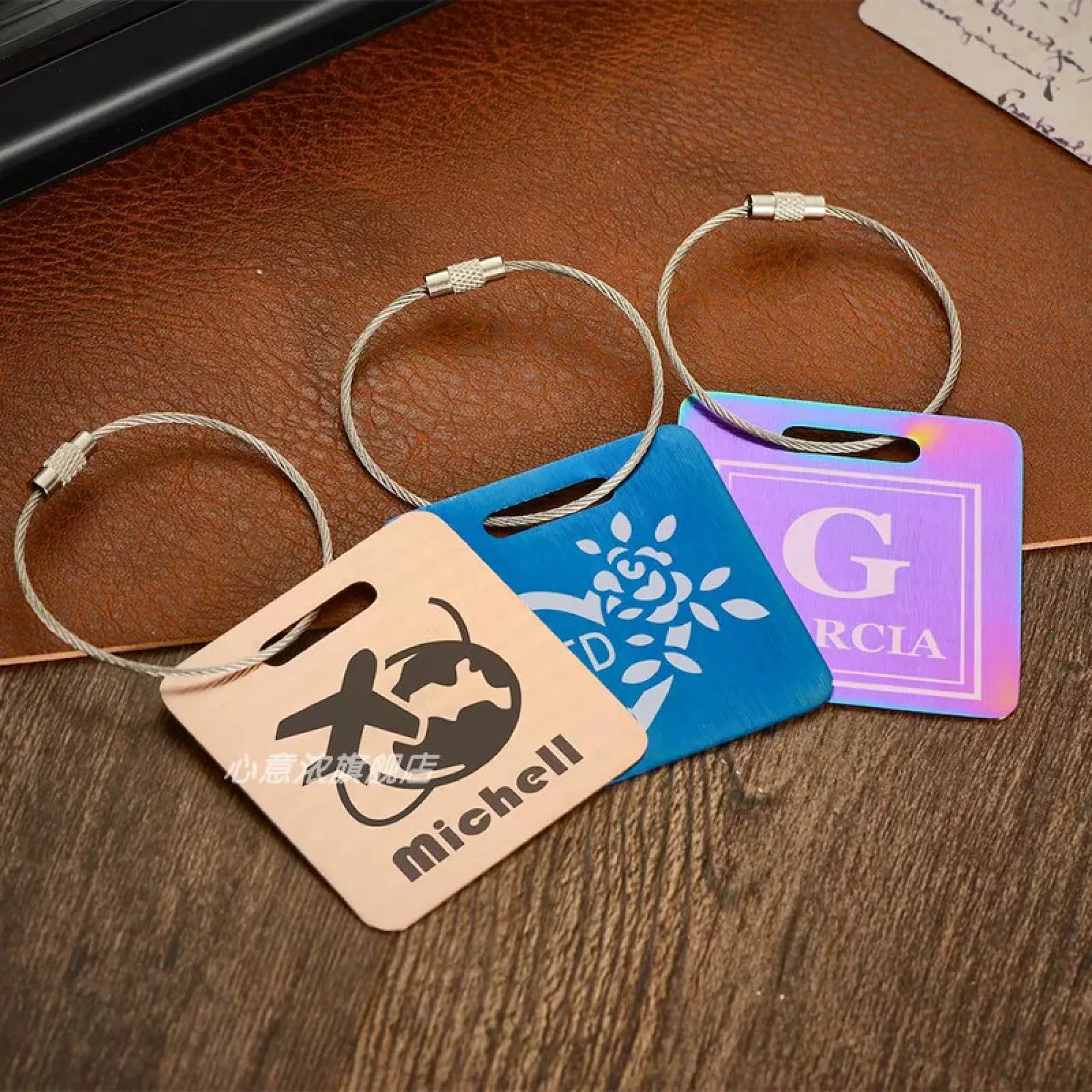 Stainless Steel Luggage Tag with Square and Rectangle Shapes thumbnail 4