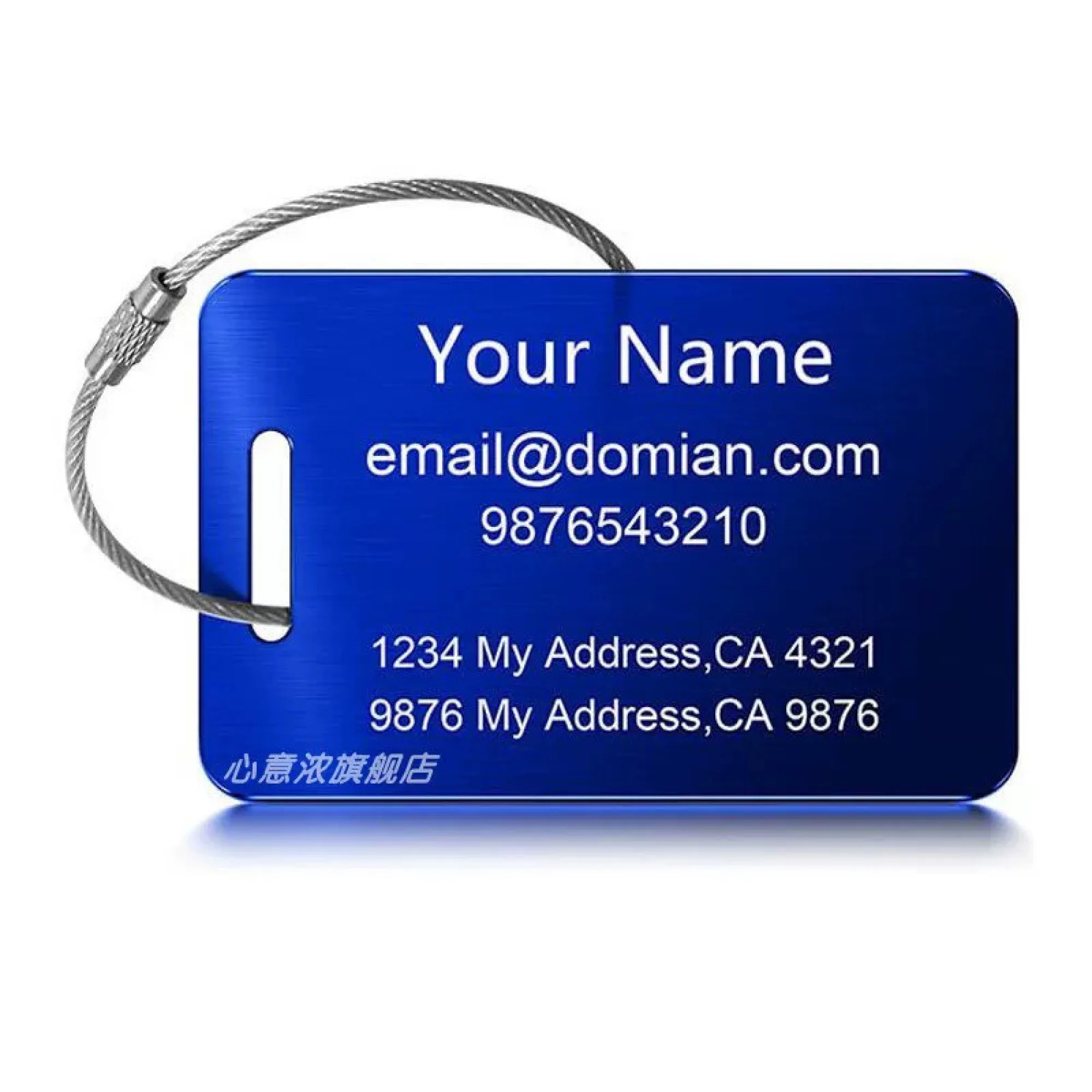 Stainless Steel Luggage Tag with Square and Rectangle Shapes thumbnail 16