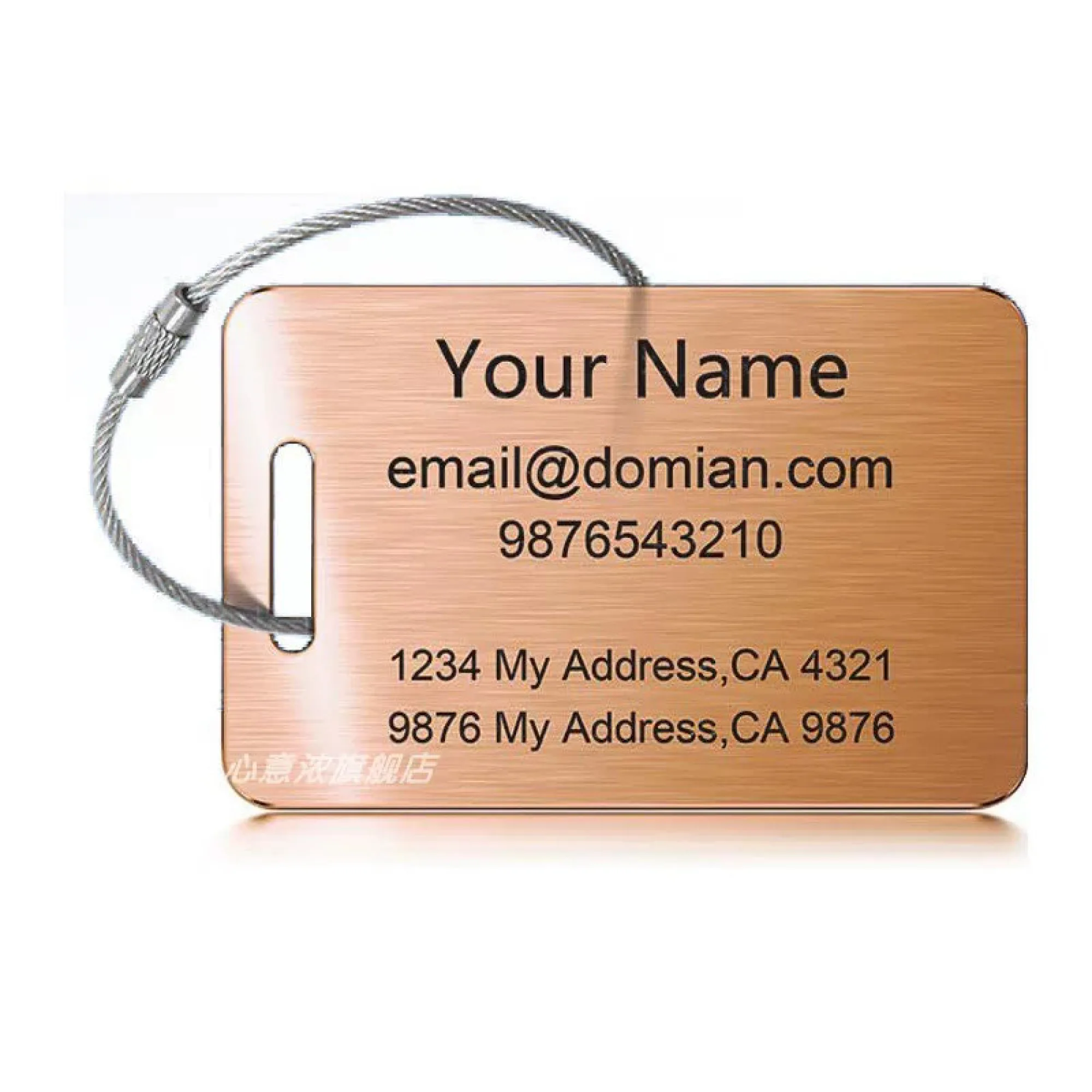 Stainless Steel Luggage Tag with Square and Rectangle Shapes thumbnail 18