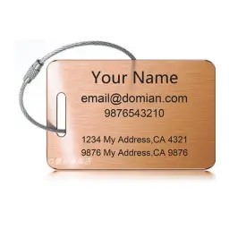 Stainless Steel Luggage Tag with Square and Rectangle Shapes thumbnail 18
