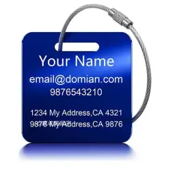 Stainless Steel Luggage Tag with Square and Rectangle Shapes thumbnail 10