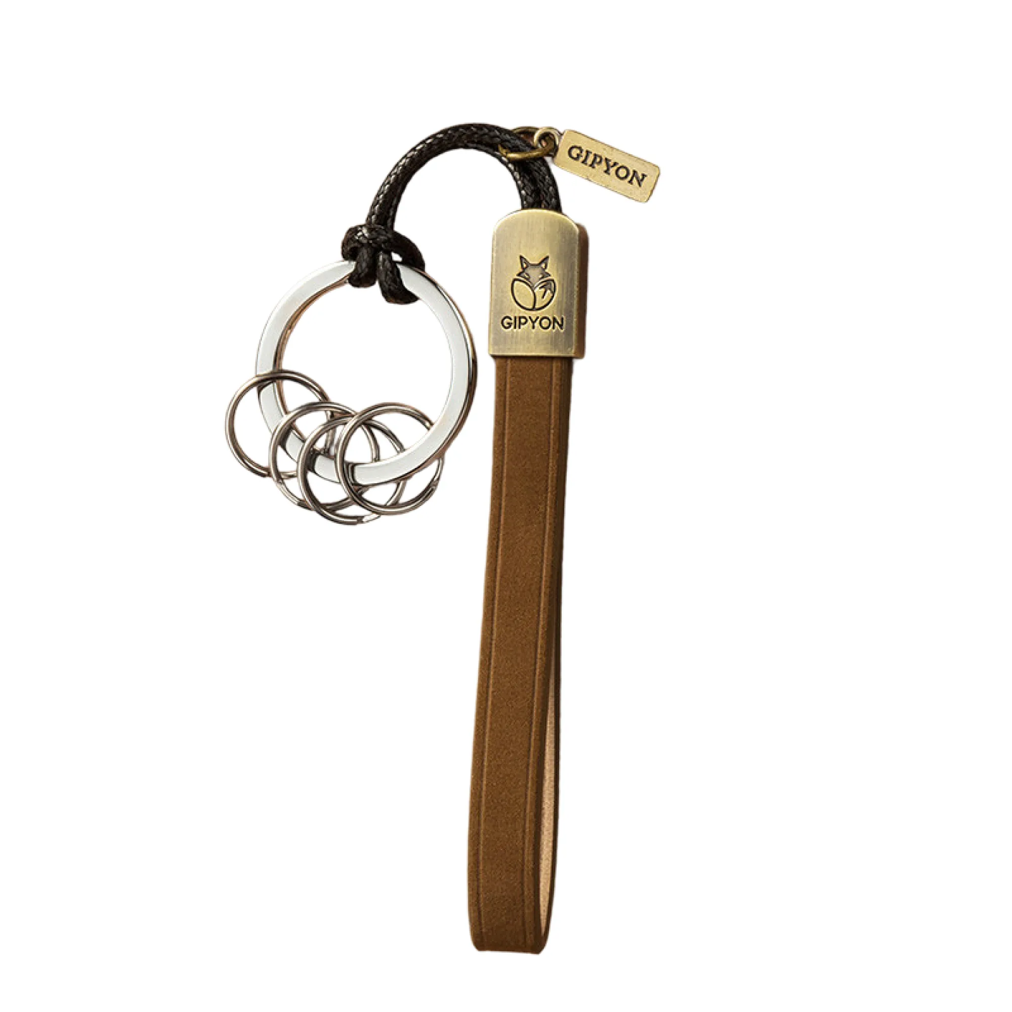 Cowhide Leather Keychain with Key Ring and Rope thumbnail 12