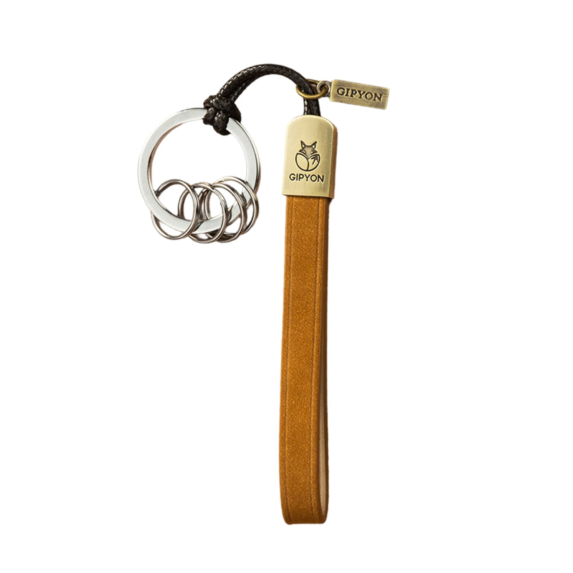 Cowhide Leather Keychain with Key Ring and Rope thumbnail 8