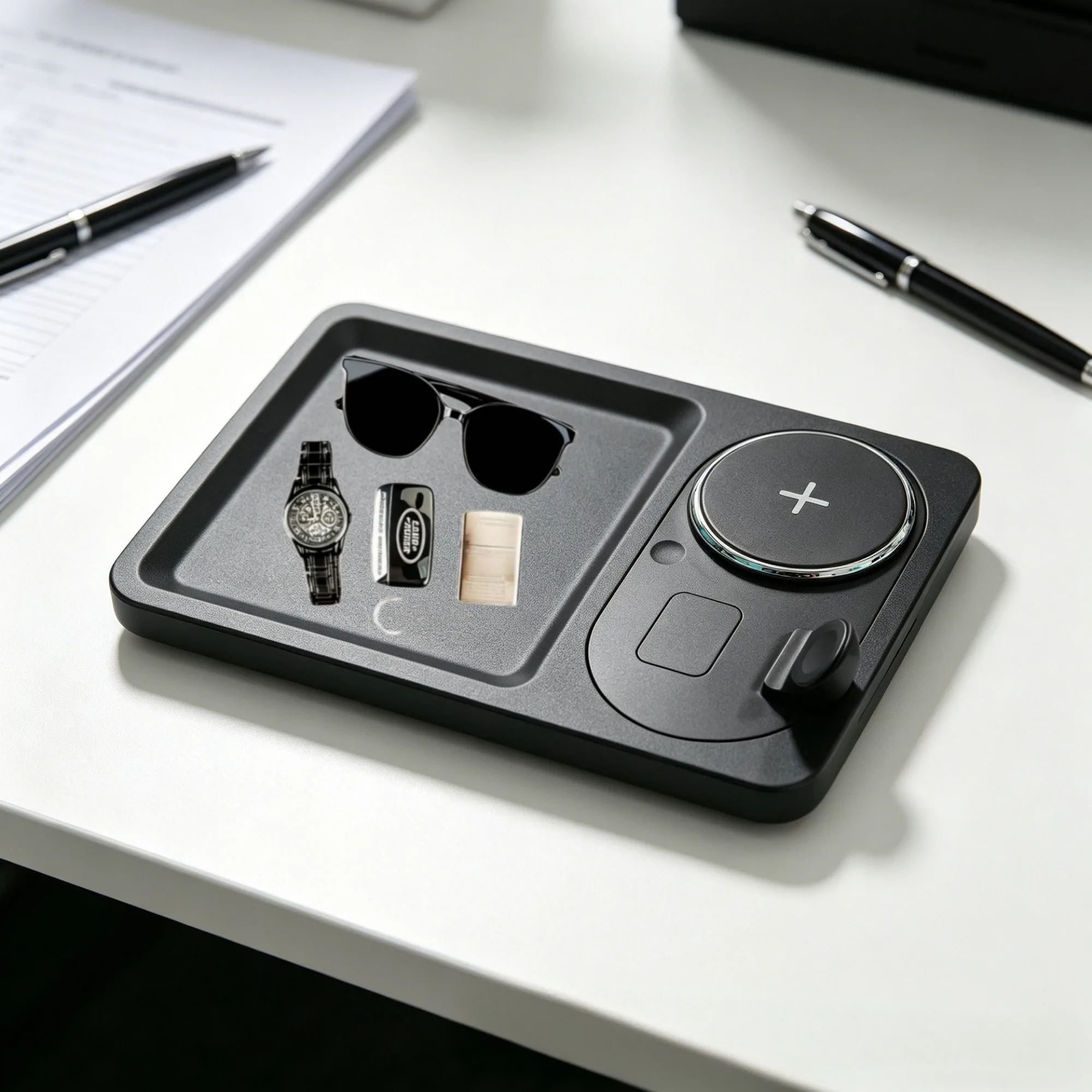 4-in-1 15W Wireless Charging Tray with Storage thumbnail 2