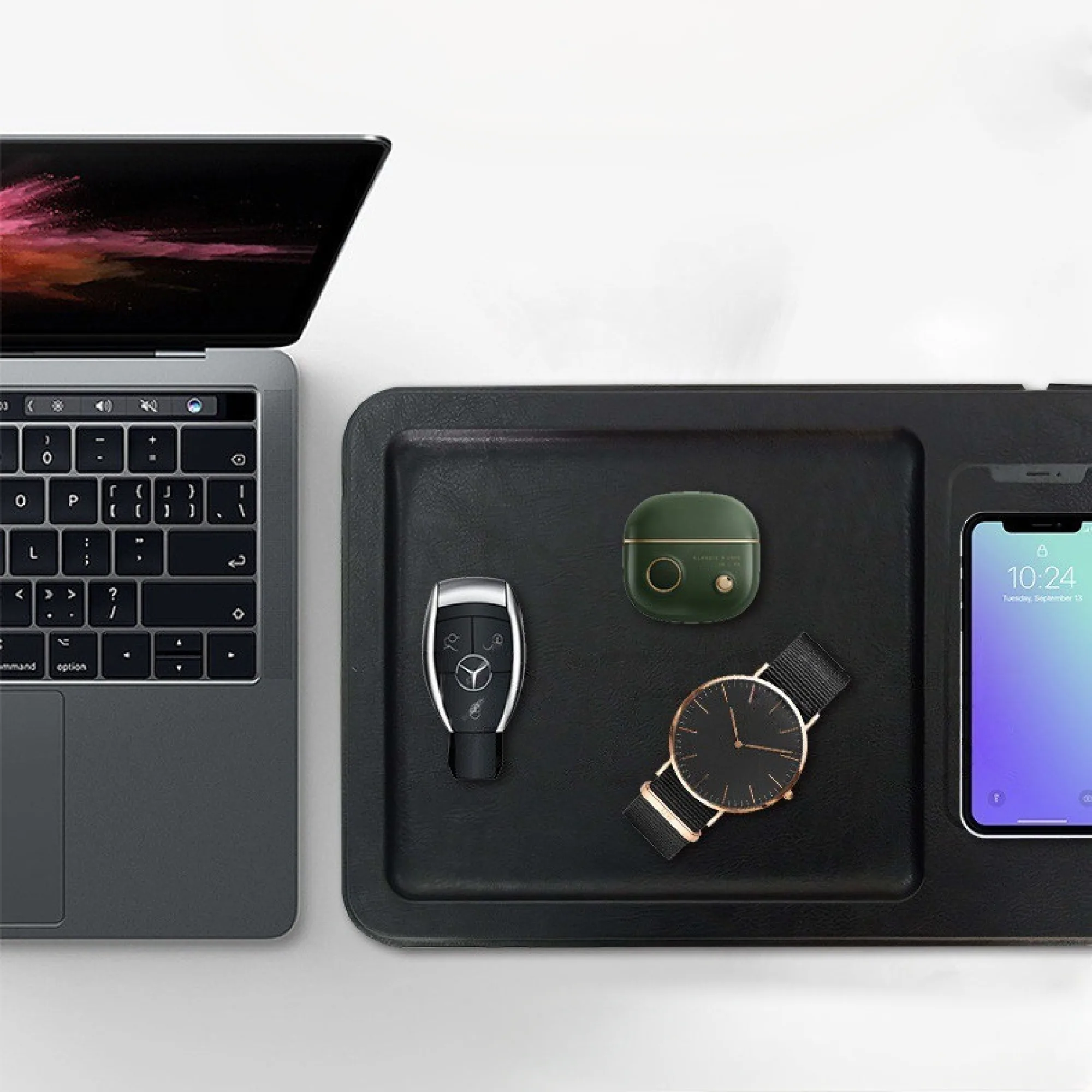 Desktop Storage Tray with 15W Wireless Charging thumbnail 4