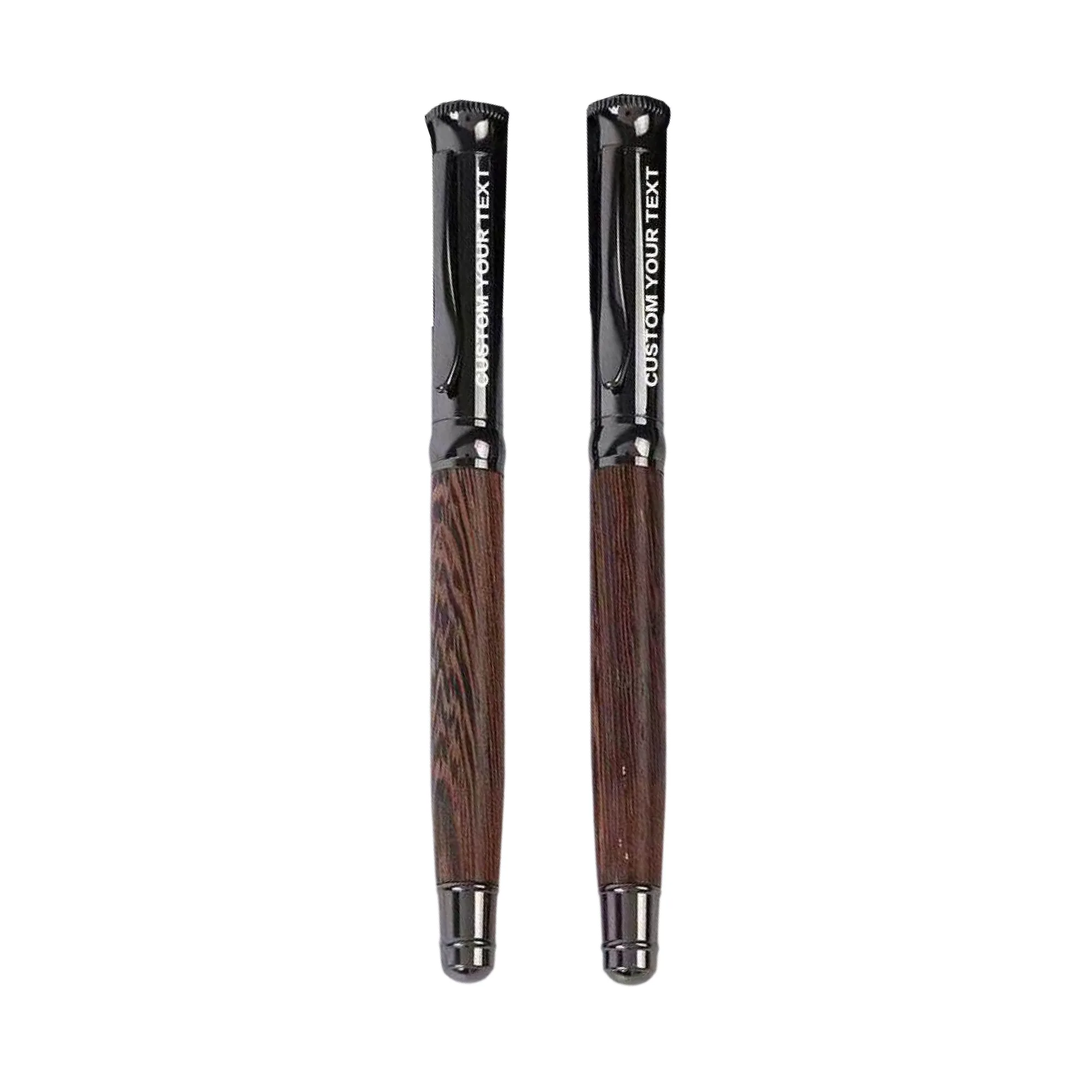 Wooden Rollerball Pen with Black Ink — View 1
