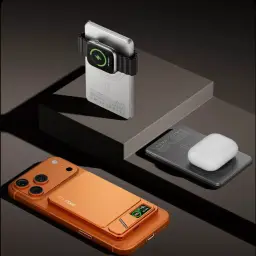 Magnetic Wireless Power Bank with Built-in Cable and Stand thumbnail 3