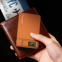 Magnetic Wireless Power Bank with Built-in Cable and Stand thumbnail 4