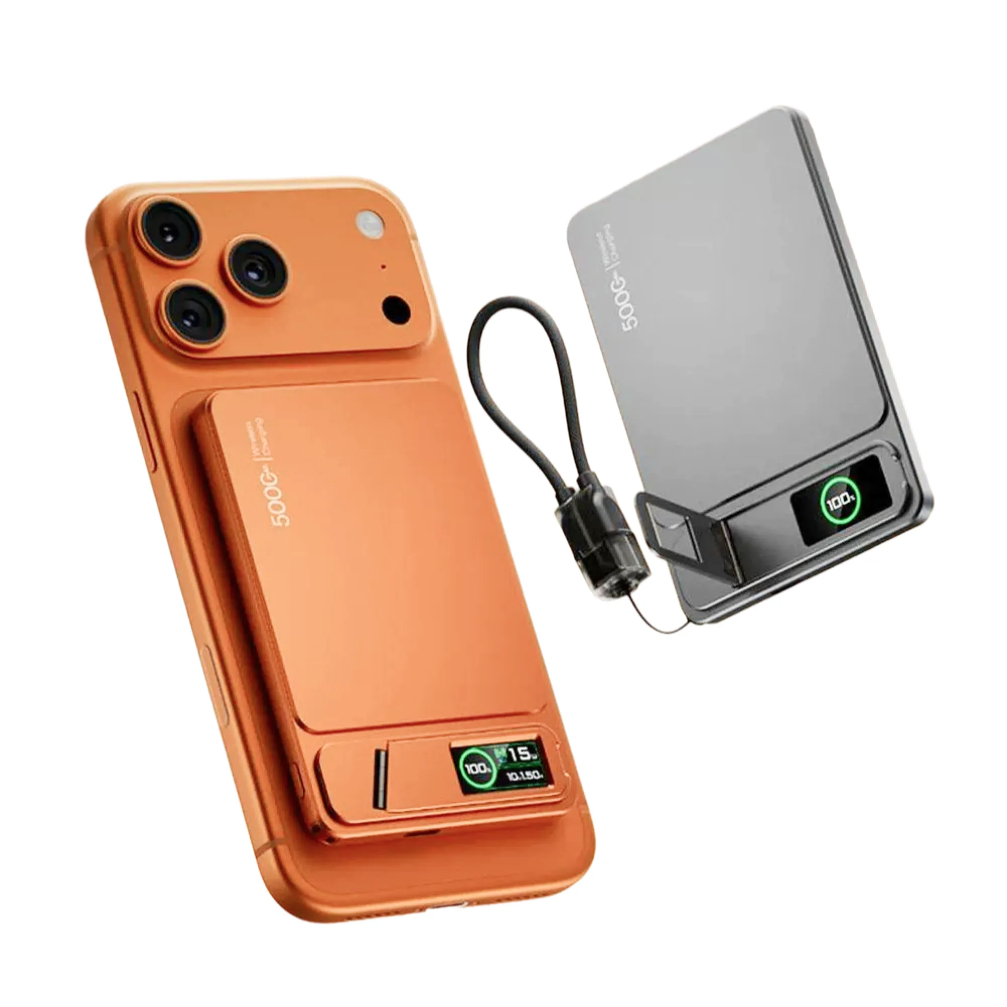 Magnetic Wireless Power Bank with Built-in Cable and Stand