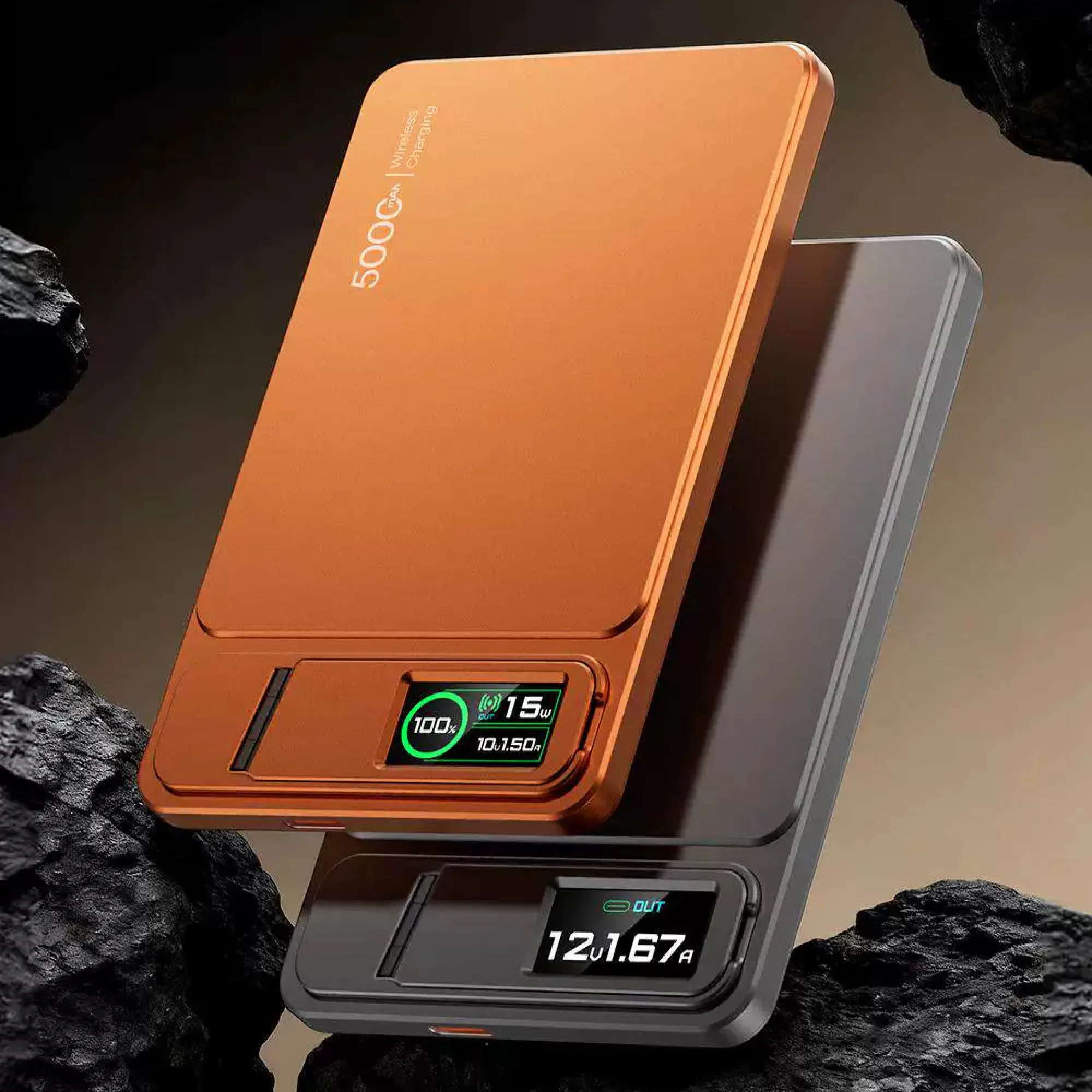 Magnetic Wireless Power Bank with Built-in Cable and Stand