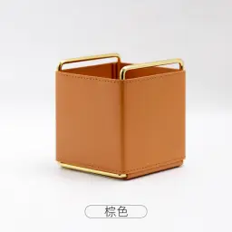 Nordic Style Leather Desk Organizer with Iron Frame thumbnail 7