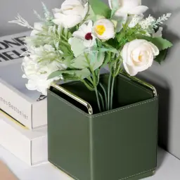 Nordic Style Leather Desk Organizer with Iron Frame thumbnail 4