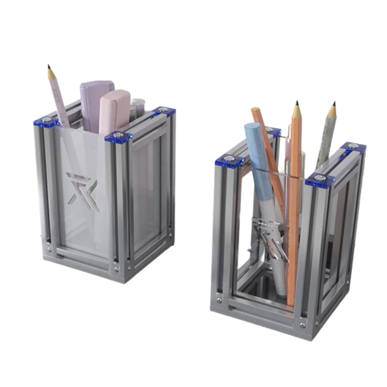 Aluminum Profile Acrylic Pen Holder Desk Organizer