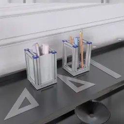 Aluminum Profile Acrylic Pen Holder Desk Organizer thumbnail 2