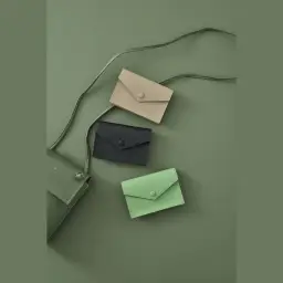 Epsom Leather Business Card Holder with Snap Button thumbnail 3