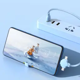120W Retractable 3-in-1 Charging Cable with Phone Stand thumbnail 6