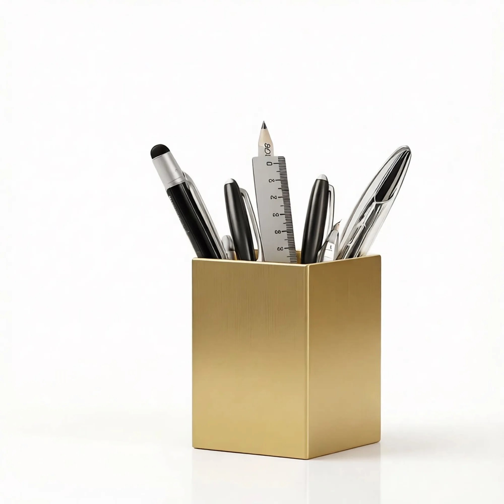 304 Stainless Steel Desk Pen Holder with Slanted, Right-Angle, and R-Angle Openings thumbnail 10