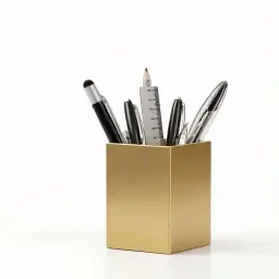 304 Stainless Steel Desk Pen Holder with Slanted, Right-Angle, and R-Angle Openings thumbnail 10
