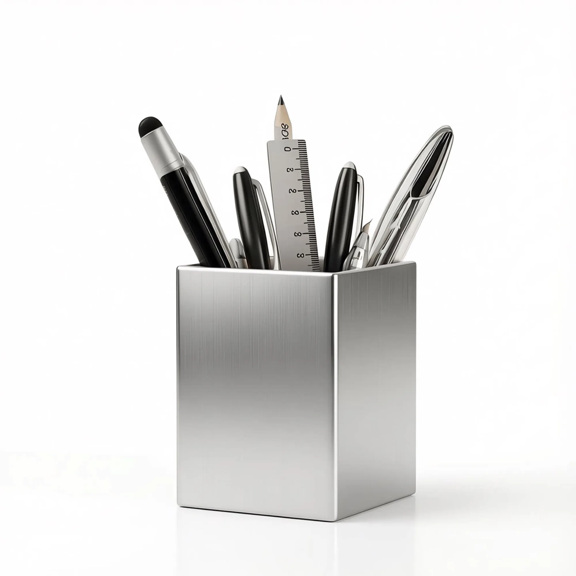 304 Stainless Steel Desk Pen Holder with Slanted, Right-Angle, and R-Angle Openings thumbnail 8