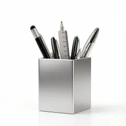 304 Stainless Steel Desk Pen Holder with Slanted, Right-Angle, and R-Angle Openings thumbnail 8