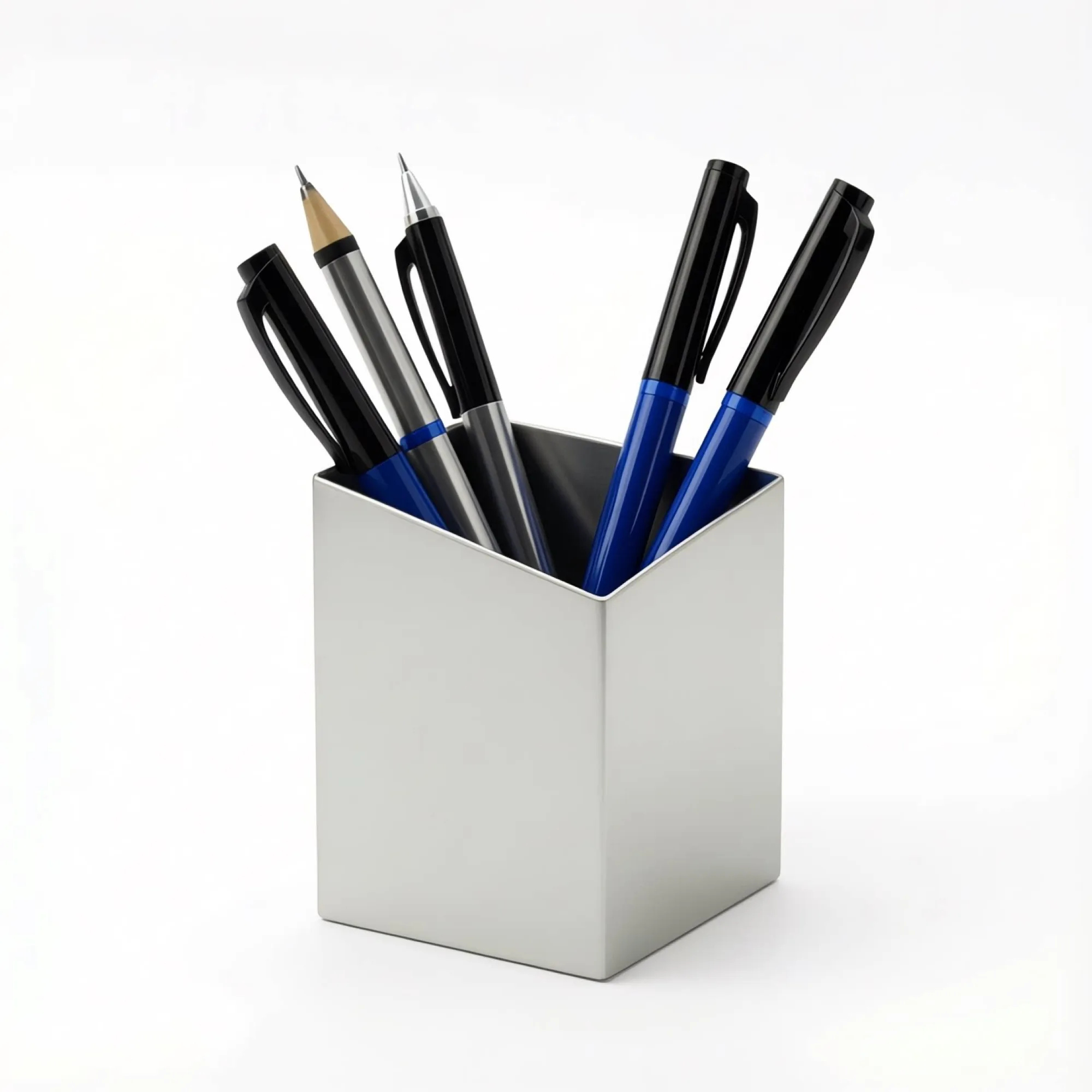 304 Stainless Steel Desk Pen Holder with Slanted, Right-Angle, and R-Angle Openings thumbnail 7