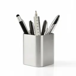 304 Stainless Steel Desk Pen Holder with Slanted, Right-Angle, and R-Angle Openings thumbnail 9