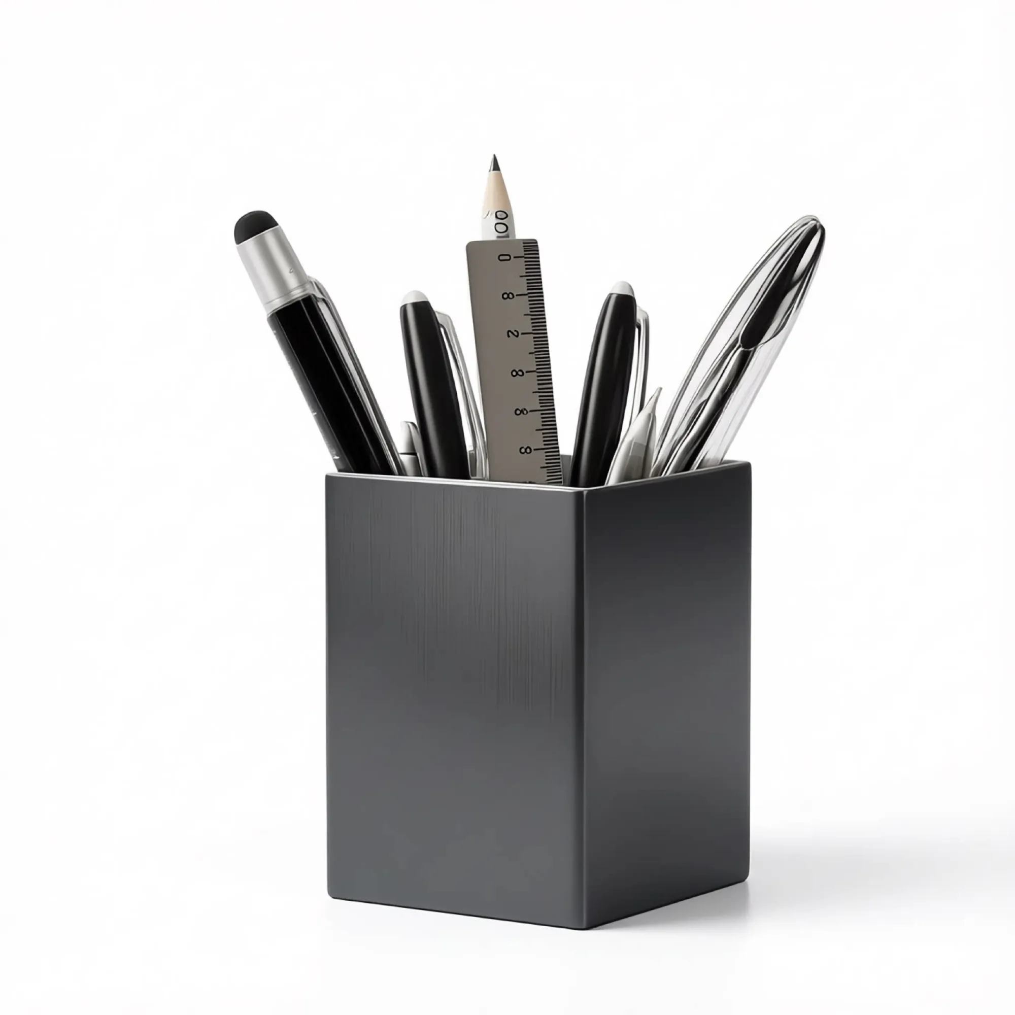 304 Stainless Steel Desk Pen Holder with Slanted, Right-Angle, and R-Angle Openings thumbnail 11