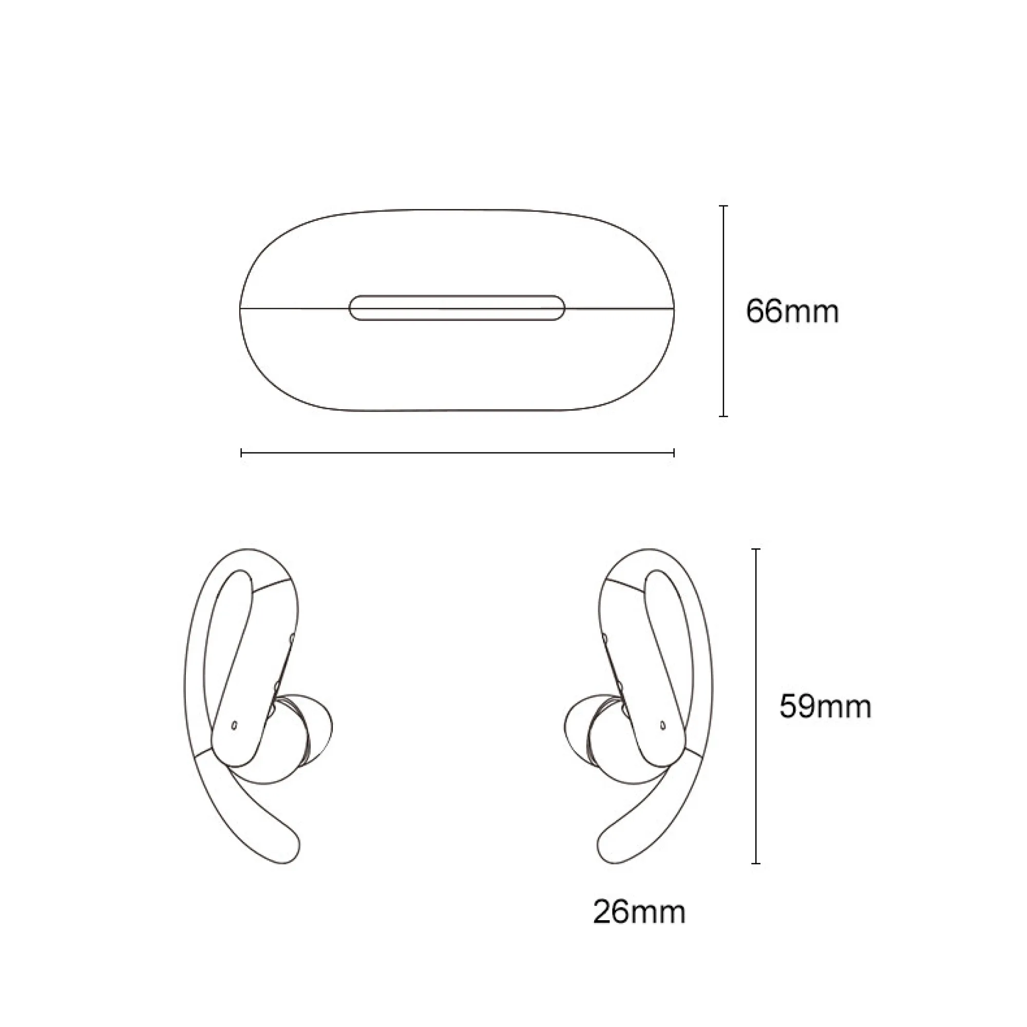 Open-Ear Wireless Earbuds with Ear Hook, Model Q16 thumbnail 7