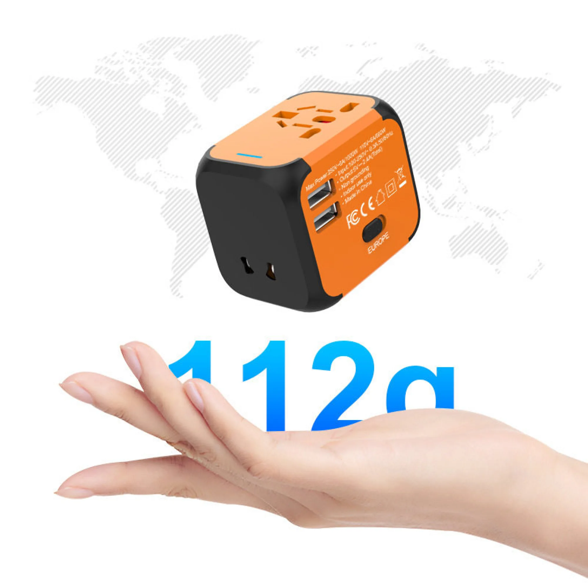 Universal Travel Power Adapter with Multiple USB Ports thumbnail 7