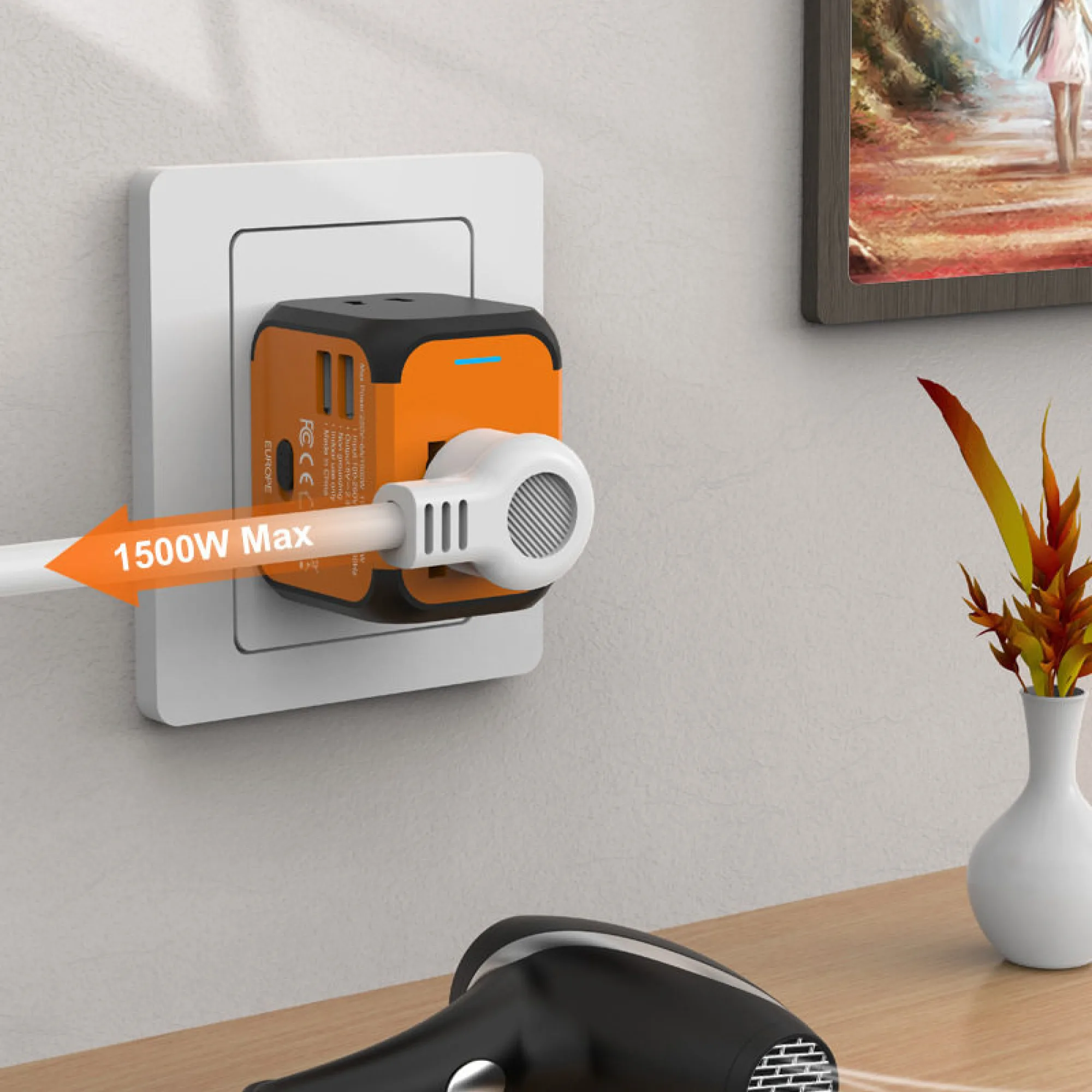 Universal Travel Power Adapter with Multiple USB Ports thumbnail 3