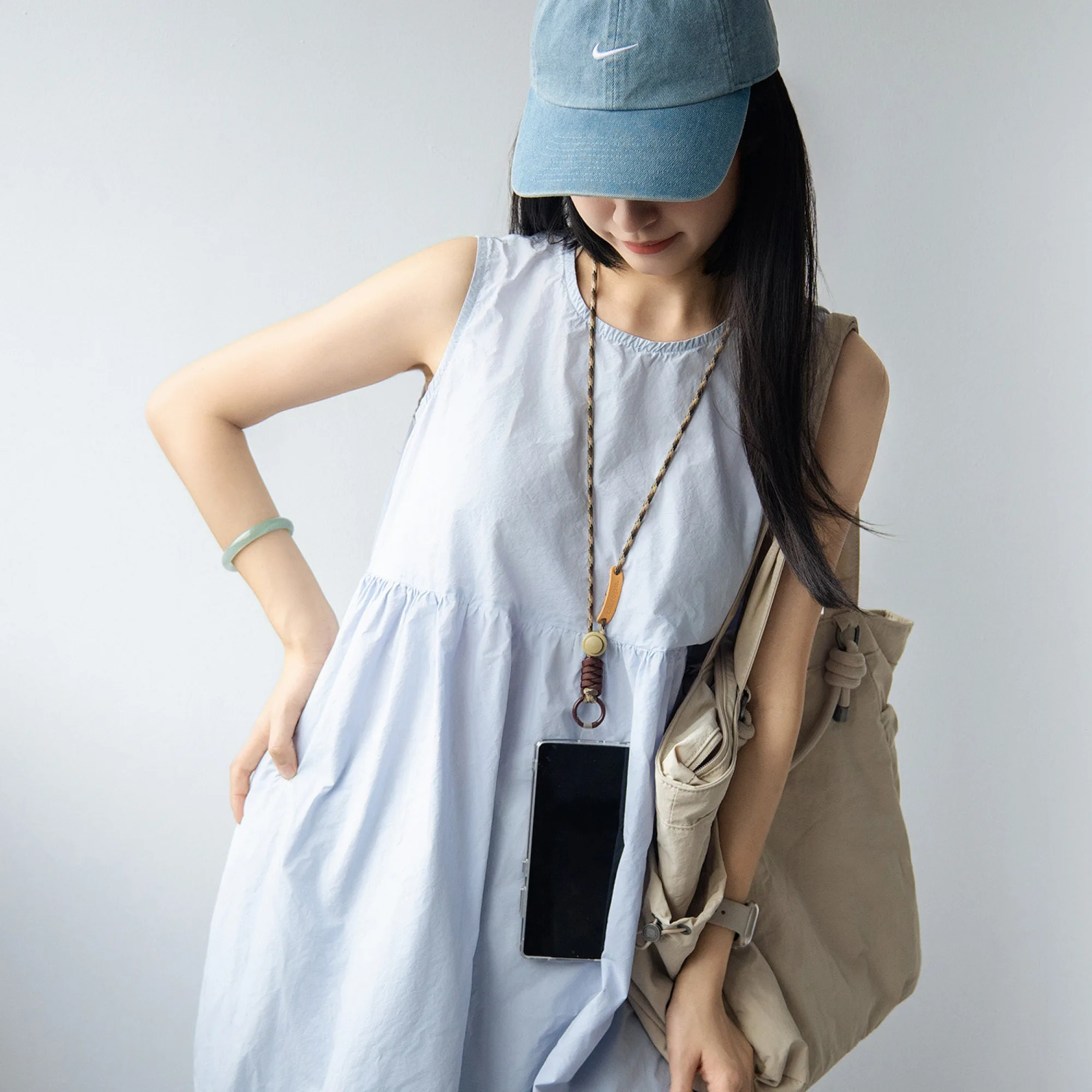 Nylon Woven Neck Lanyard with Phone Clip thumbnail 3