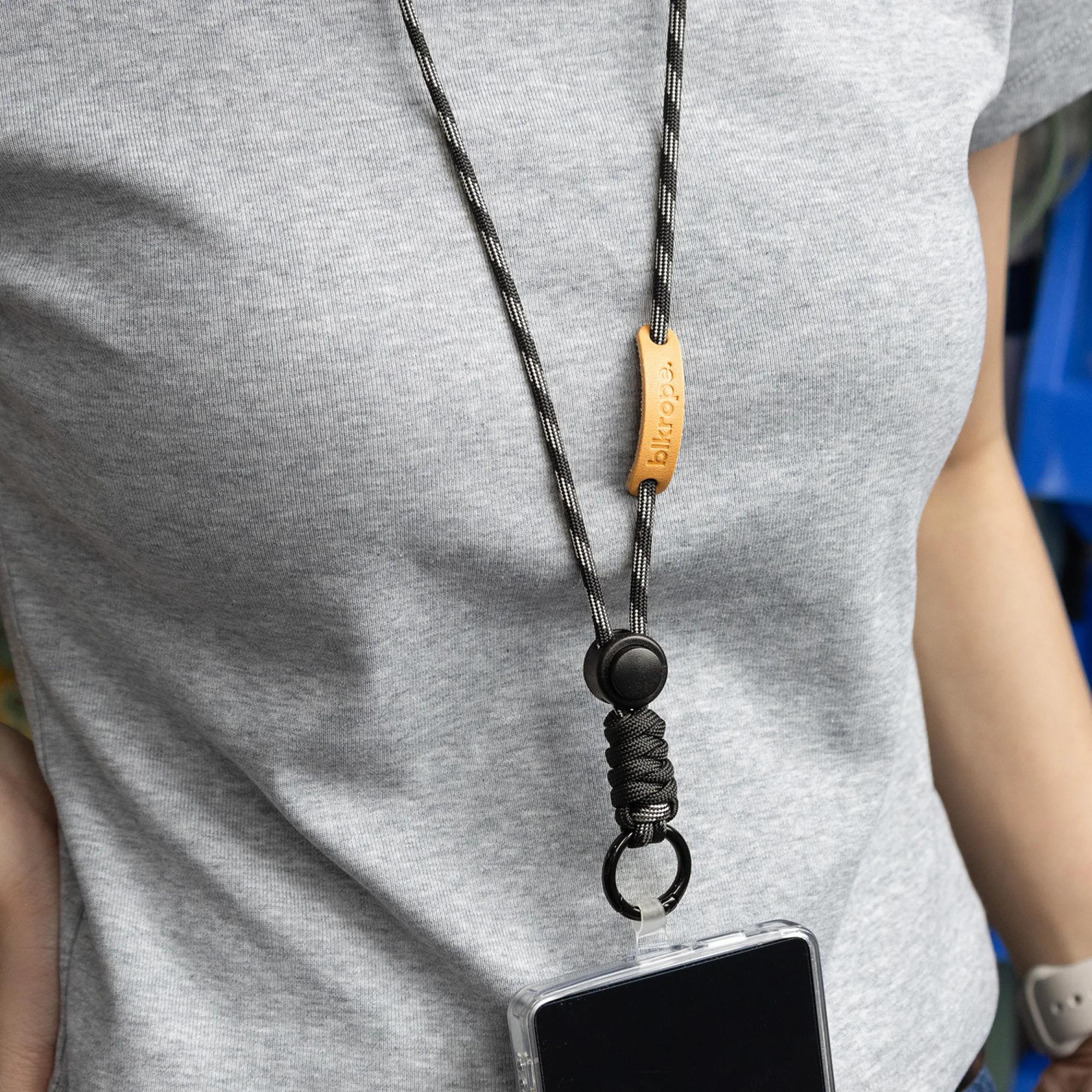 Nylon Woven Neck Lanyard with Phone Clip thumbnail 6