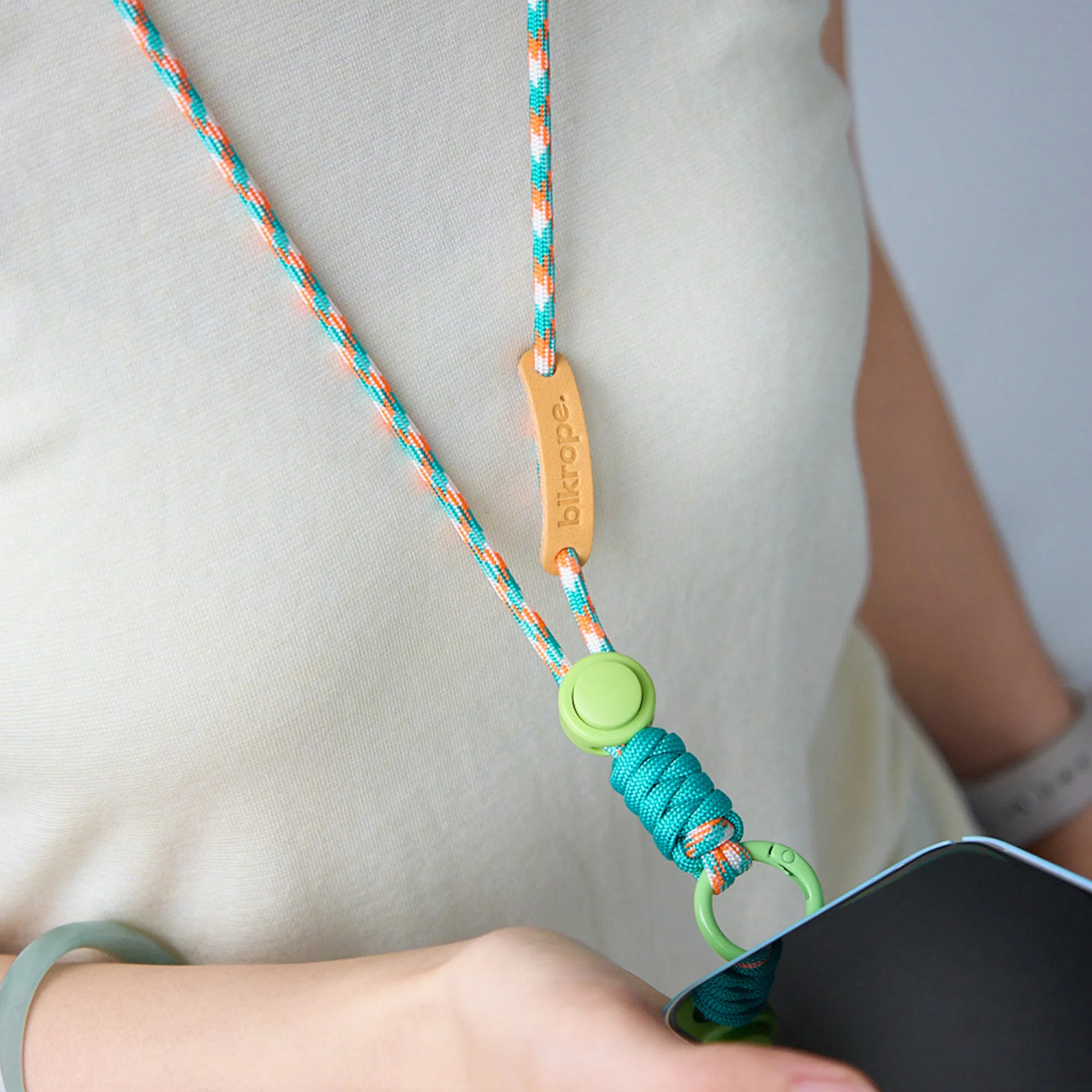 Nylon Woven Neck Lanyard with Phone Clip thumbnail 4