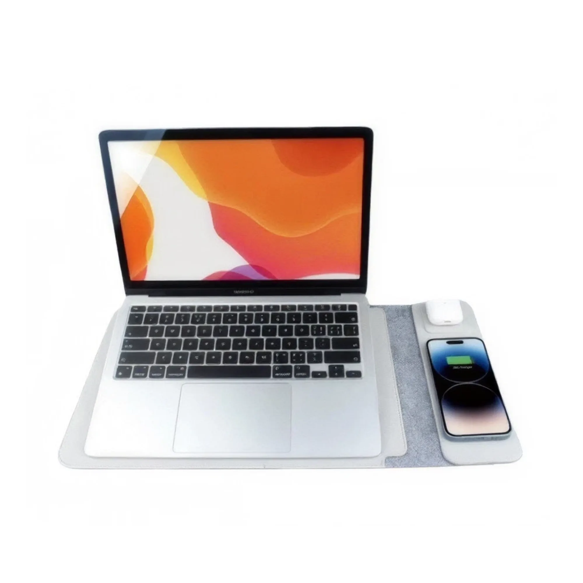14-Inch Multi-Functional Portable Laptop Sleeve with 15W Wireless Charging Pad
