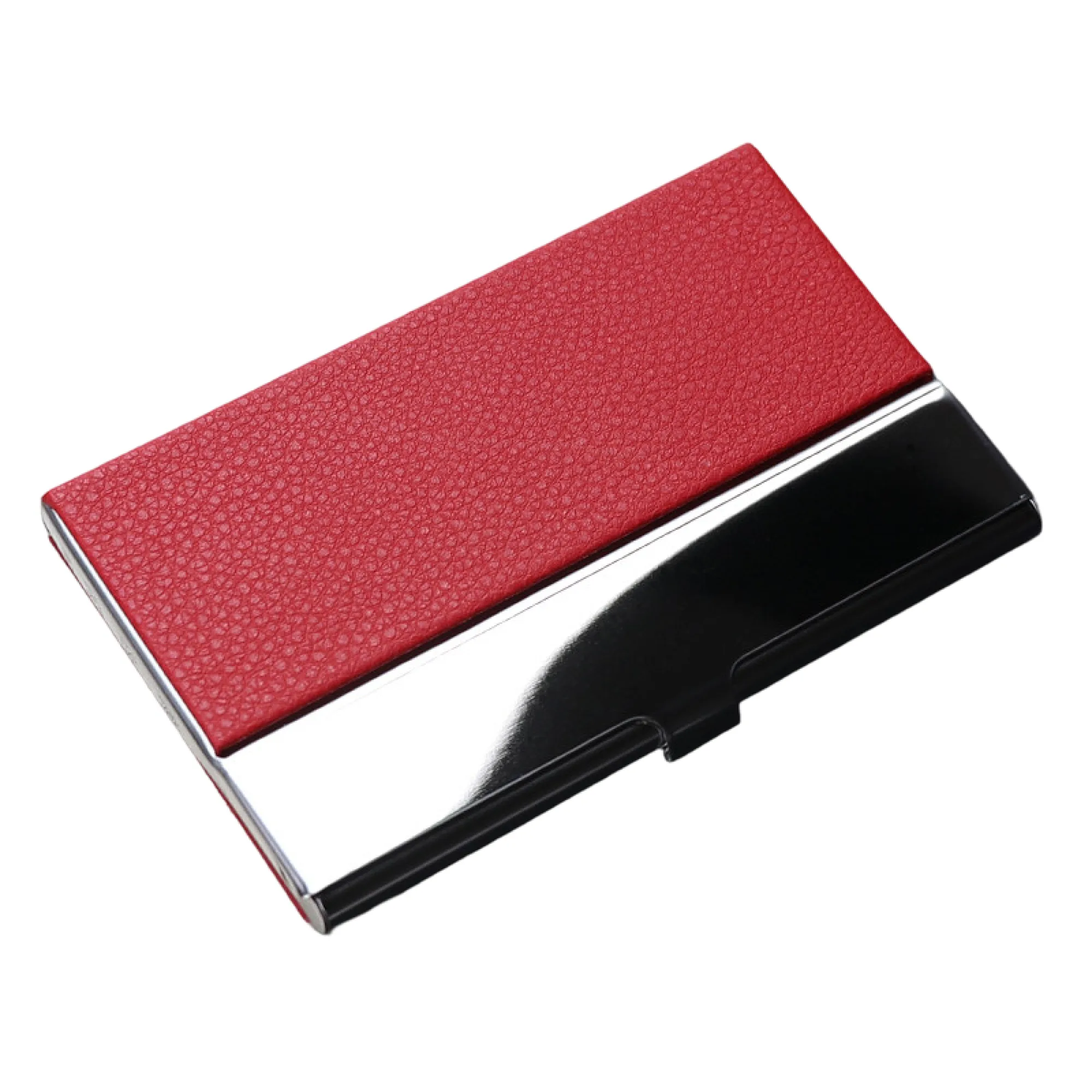 Metal Business Card Holder with Faux Leather Finish thumbnail 2