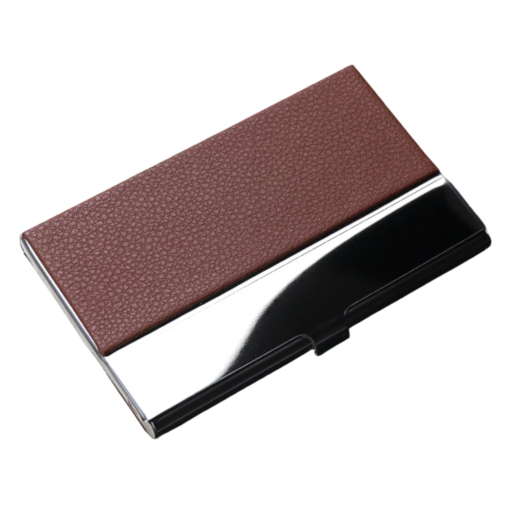 Metal Business Card Holder with Faux Leather Finish thumbnail 4