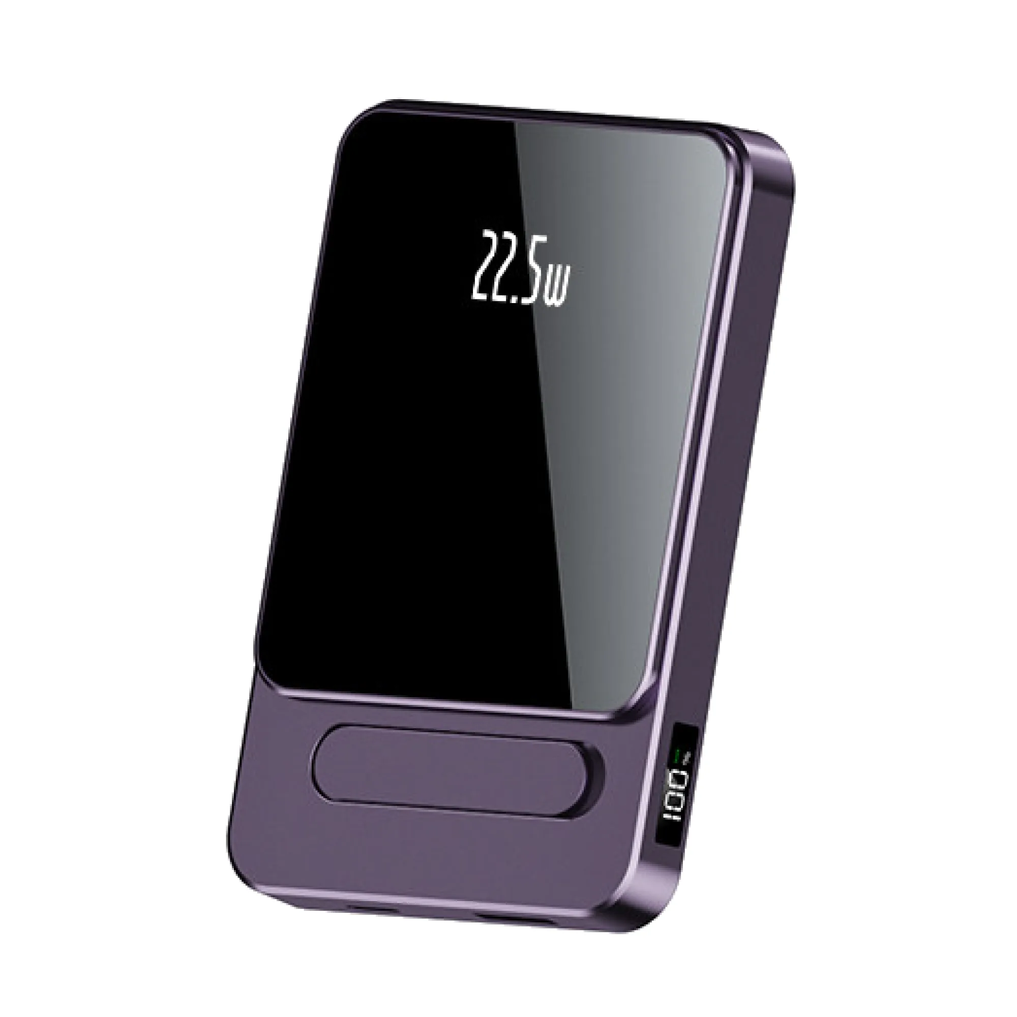 Magnetic Wireless Charging Power Bank with Built-in Stand and Digital Display