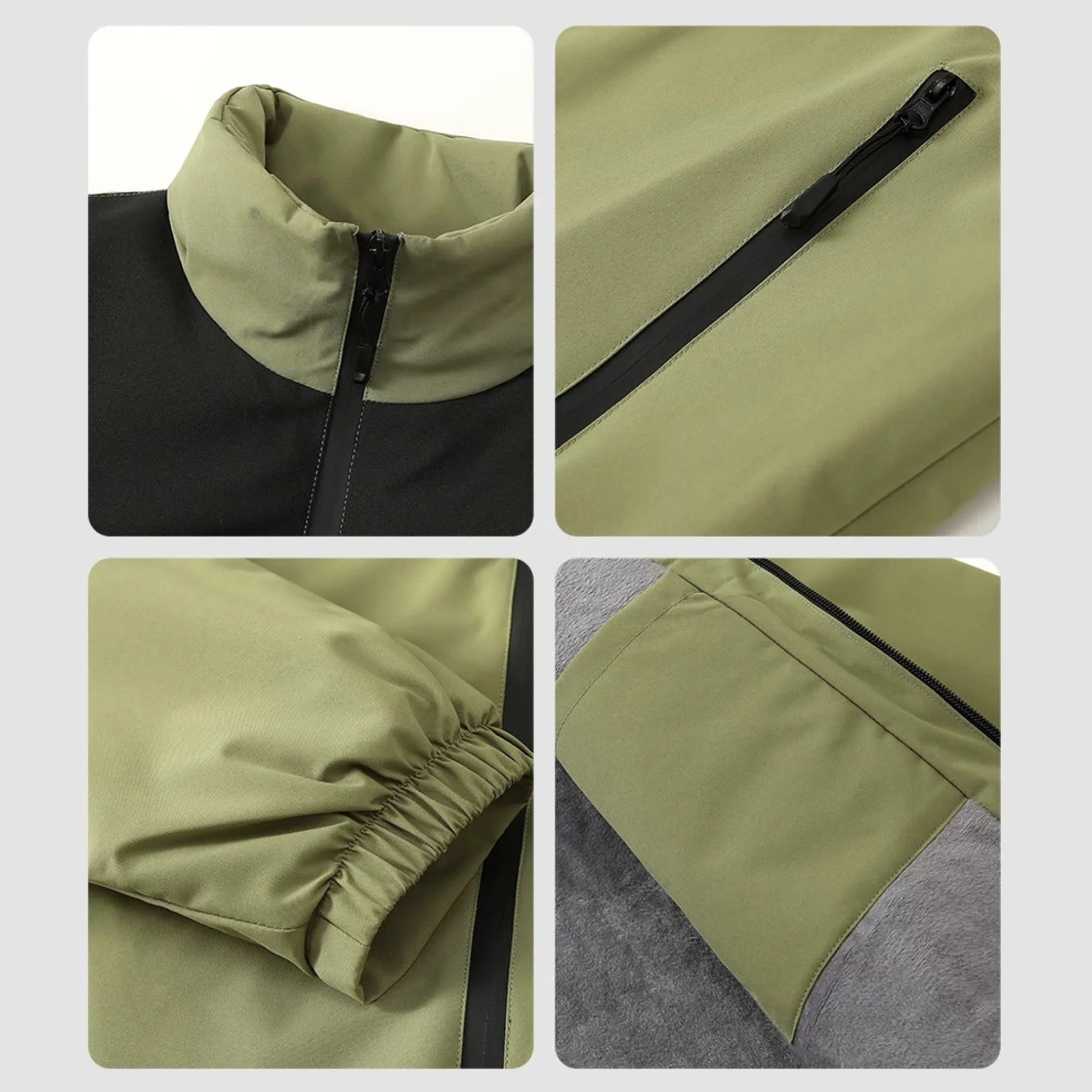 Men's Unisex Waterproof Windproof Stand-Collar Zipper Jacket thumbnail 4