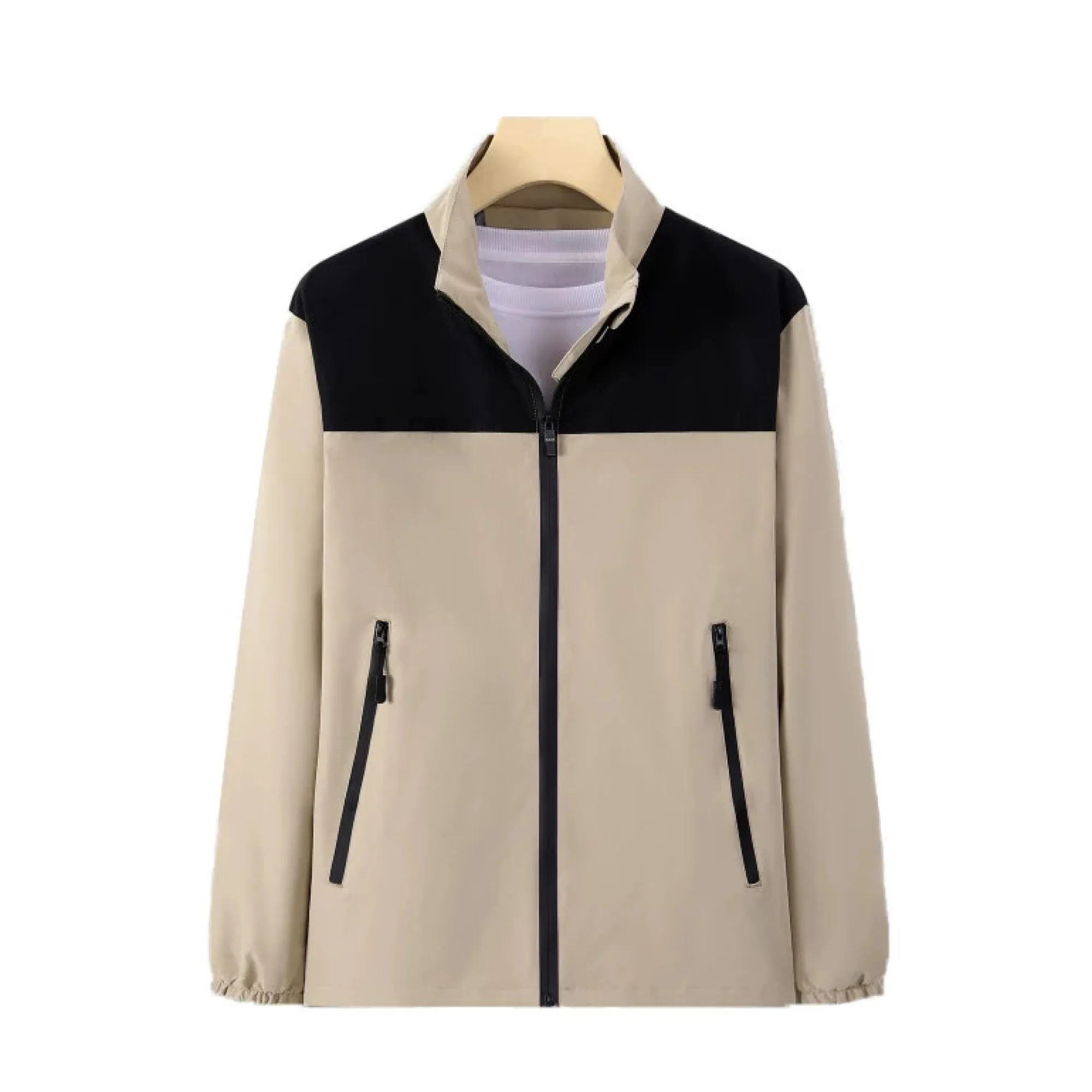 Men's Unisex Waterproof Windproof Stand-Collar Zipper Jacket