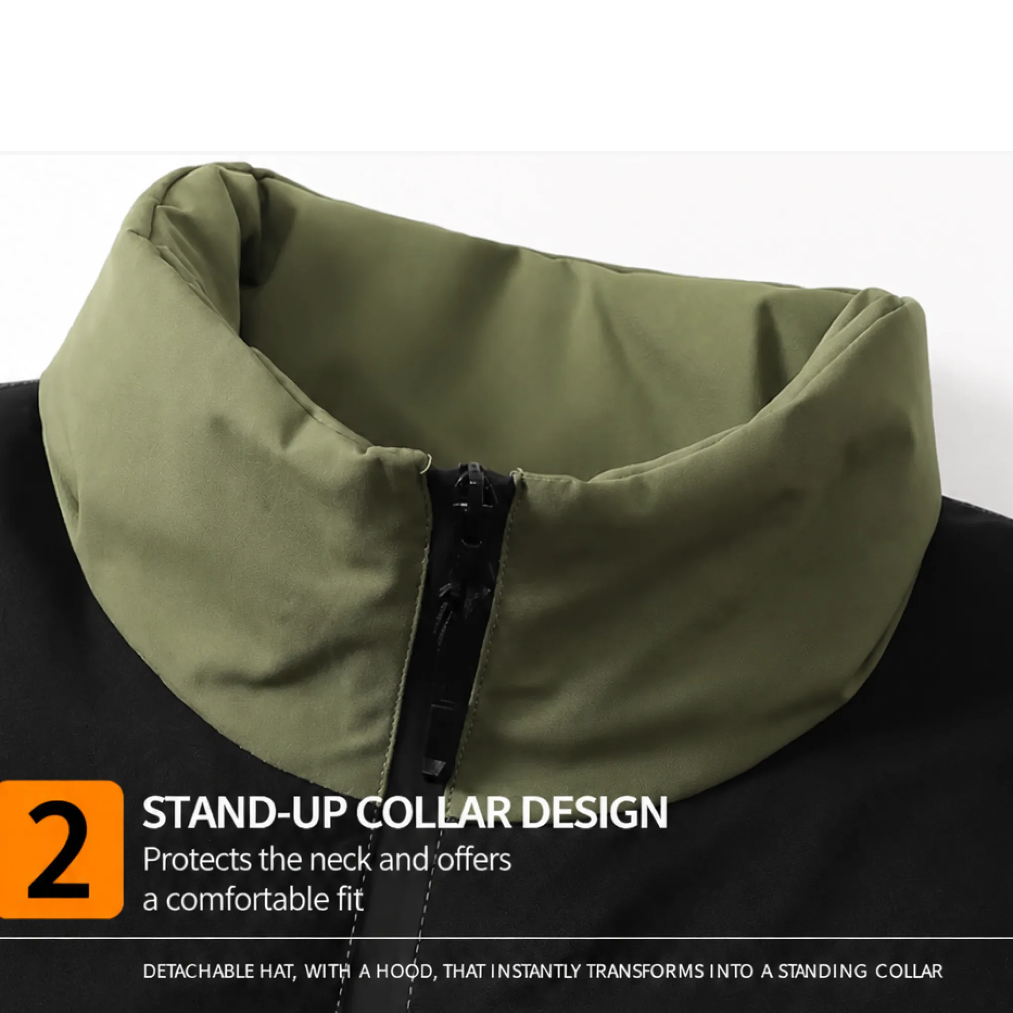 Men's Unisex Waterproof Windproof Stand-Collar Zipper Jacket thumbnail 6