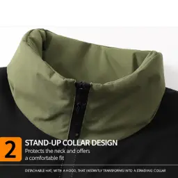 Men's Unisex Waterproof Windproof Stand-Collar Zipper Jacket thumbnail 6